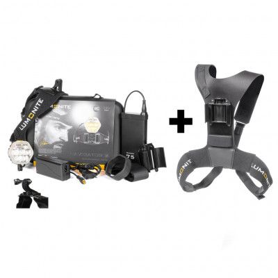 Cykelhjälmslampa LUMONITE Navigator2, 3864 lm, Standard-paket + Batterisele