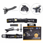 Pannlampa LUMONITE Compass, 1250 lm (2023), Standardpaket + Cykelfäste