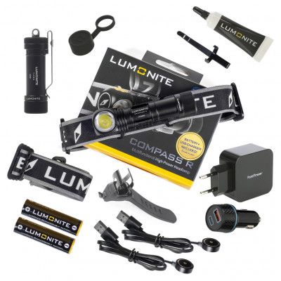 Pannlampa LUMONITE Compass R (USB), 1238 lm, PREMIUMPAKET (Utrustningspaket)