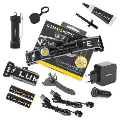 Pannlampa LUMONITE Compass R (USB), 1238 lm, PREMIUMPAKET (Utrustningspaket)