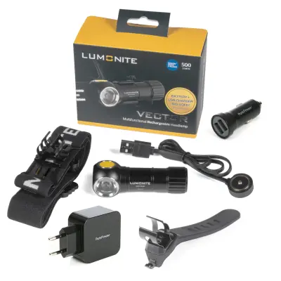 Pannlampa LUMONITE Vector, 500 lm, PREMIUM-paket