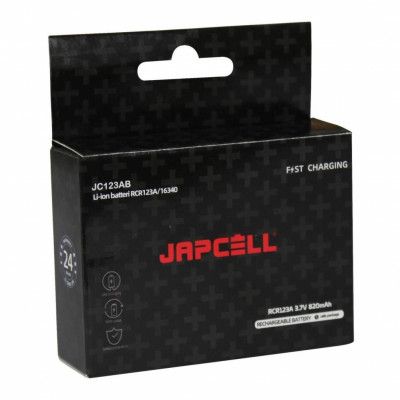 PN Jakt Japcell JC123R - CR123 Uppladdningsbart 3.7 V Li-ion-batteri 650 mAh