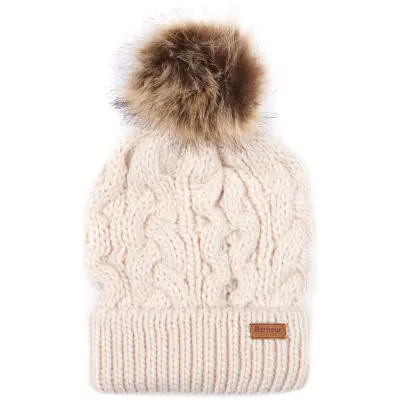 Barbour W's Penshaw Cable Beanie Blush Pink