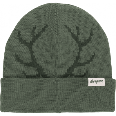 Bergans Kids' Antlers Beanie Dark Jade Green/Duke Green