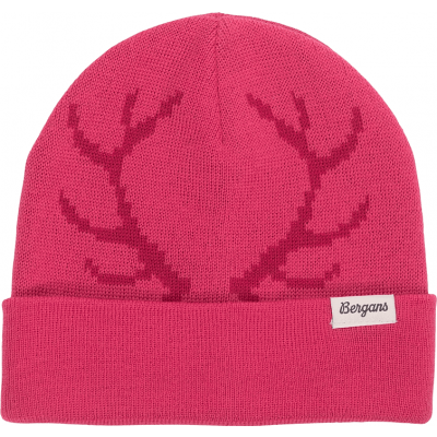 Bergans Kids' Antlers Beanie Raspberry Pink/Raspberry Red