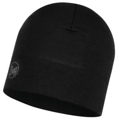 Buff Midweight Merino Hat Solid Black mössa