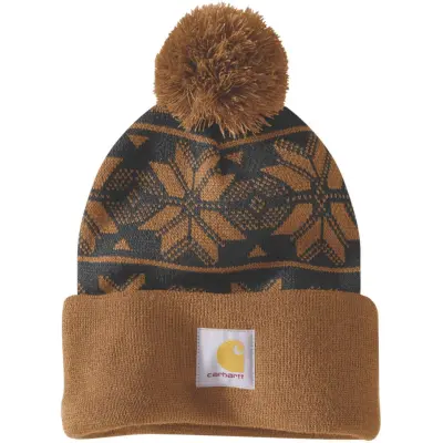 Carhartt Workwear Carhartt W's Knit Pom Jacquard Beanie Carhartt® Brown