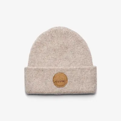 Cave Wool Rib Knit Beanie Unisex Beige Melange, Storlek:One Size