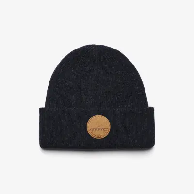 Cave Wool Rib Knit Beanie Unisex Dark Navy Melange, Storlek:One Size