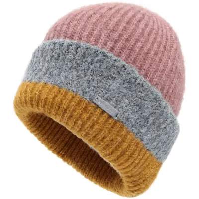 Didriksons Women's Malin Striped Beanie Ash Rose Multicolour