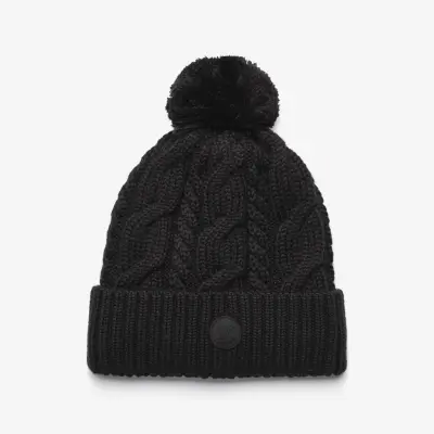 Frost Cable Knit Beanie Unisex Black, Storlek:One Size