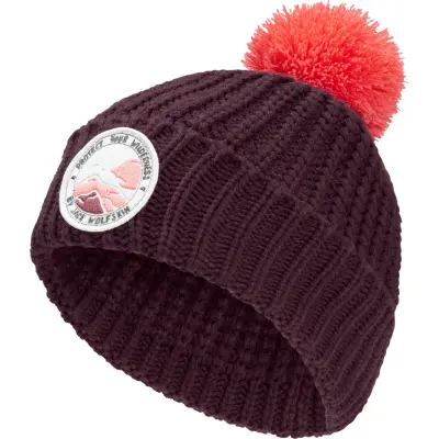 Jack Wolfskin Kids' Pompom Badge Beanie Amaranth