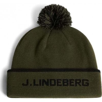J.Lindeberg Stripe Beanie Forest Green