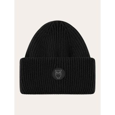 KnowledgeCotton Apparel Big Rib Beanie Black Jet