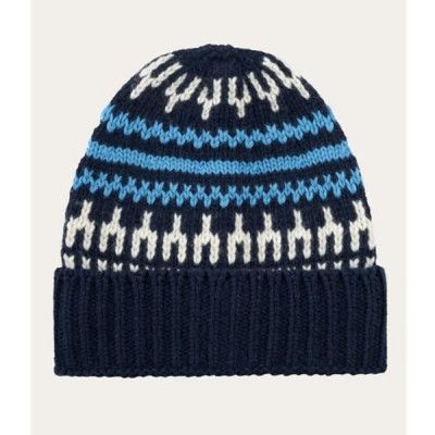 KnowledgeCotton Apparel High Wool Beanie With Pattern