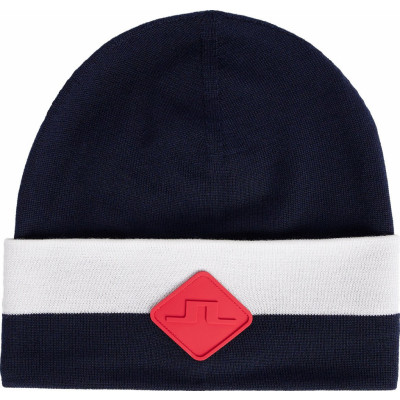 J.Lindeberg Men's Merino Stripe Hat JL Navy
