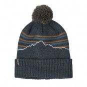 Patagonia Powder Town Beanie Fitz Roy Stripe Knit Smolder Blue