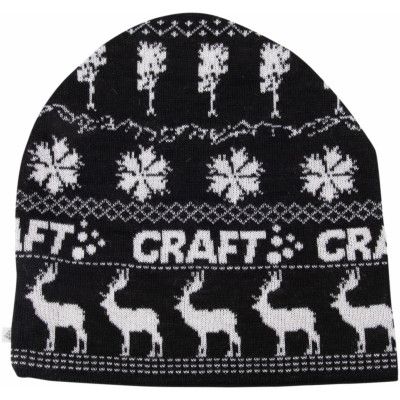 Retro Knit Hat, Black/White, Onesize,  Craft