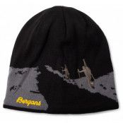 Ski Beanie, Black/Solidgrey/Waxedyellow, 58,  Bergans