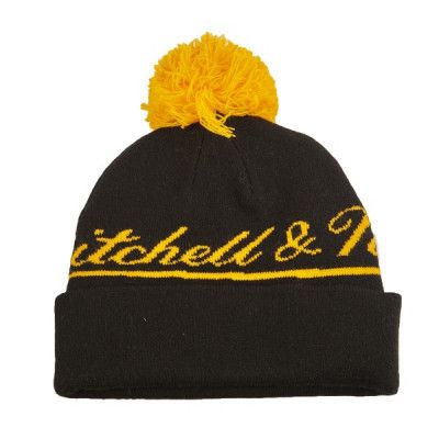 Special Script Knit W Bobble, Blk/Gold, Onesize,  Pannband