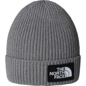 The North Face Kids' TNF Logo Box Cuffed Beanie TNF Medium Grey Heather