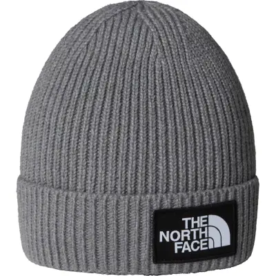 The North Face Kids' TNF Logo Box Cuffed Beanie TNF Medium Grey Heather