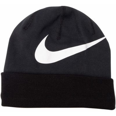 U Nk Beanie Swoosh Cuffed, Black/White, Onesize,  Nike