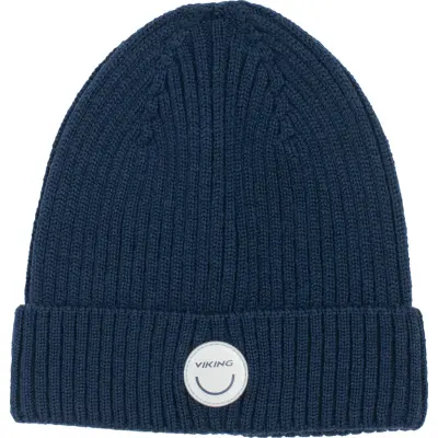 Viking Footwear Kids' Play Wool Rib Beanie Navy