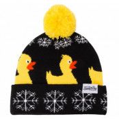 Winter Knitted Hat, Yellow Duck Aop/Black, Onesize,  Pannband