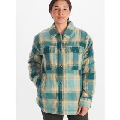 Marmot Wm's Ridgefield Sherpa Lined Flannel Jacket Blue Agave