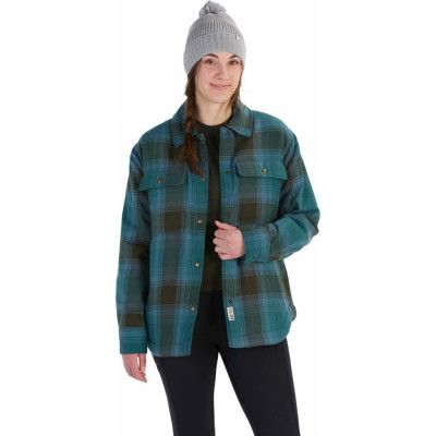 Marmot Women's Ridgefield Sherpa Flannel Shirt Jacket  Dark Jungle