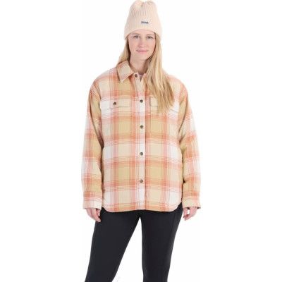 Marmot Women's Ridgefield Sherpa Flannel Shirt Jacket  Light Oak/Papyrus