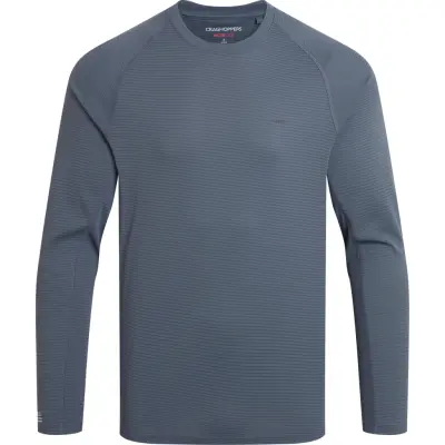Craghoppers Men's NosiLife SolarShield+ Long Sleeved T-Shirt Dark Pewter