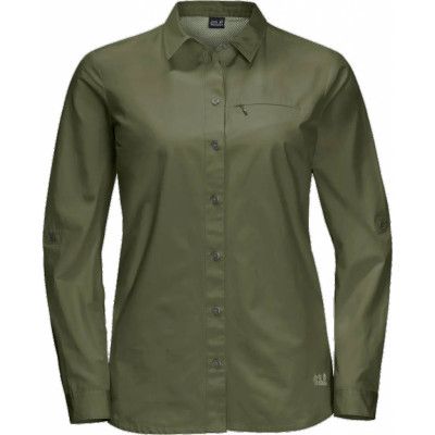 Lakeside Roll-up Shirt Women Moss M