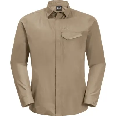 Jack Wolfskin Men's Lakeside Roll-Up Shirt Sand Dune