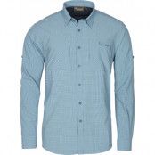 Pinewood Men's Insectsafe Long Sleeve Shirt Fog Blue/Off White