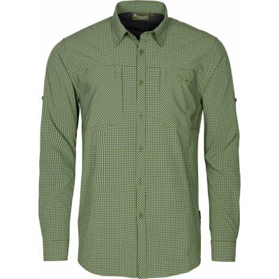 Pinewood Men's Insectsafe Long Sleeve Shirt Pine Green/Off White