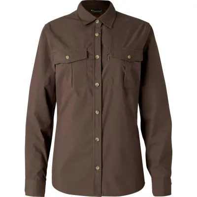 Pinewood Women's InsectSafe Poplin L/S Shirt Dark Olive