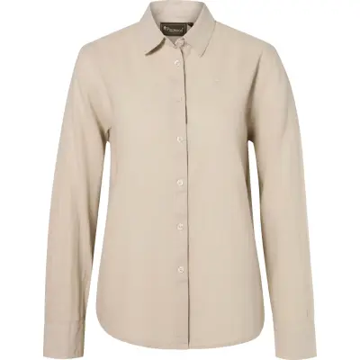 Pinewood Women's Värnamo InsectSafe Hemp Mix L/S Shirt Linen Beige