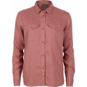 Pinewood Women's Värnamo Insectsafe Long Sleeve Linen Shirt Brick Pink