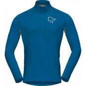 Norrøna Men's Fjørå Equaliser Long Sleeve Zip Top Mykonos Blue/Castor Grey