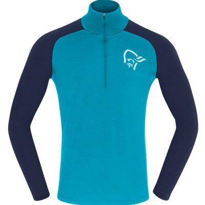 Norröna Norrøna Pureull Zip Neck M's Hawaiian Surf/Indigo Night