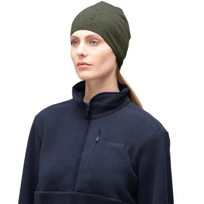 Norrøna /29 Light Merinoull Logo Beanie Olive Night Melange
