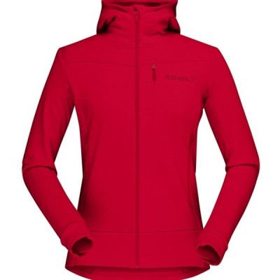 Norrøna Falketind Warmwool2 Stretch Zip Hood W's Jester Red
