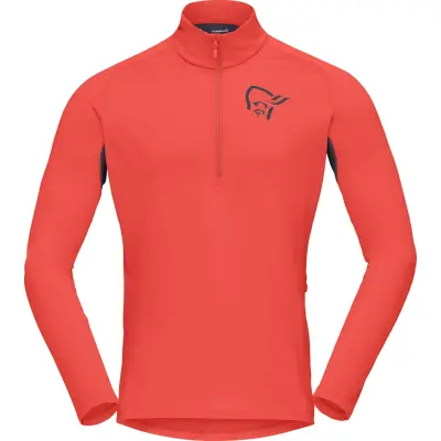 Norrøna Men's Fjørå Equaliser Long Sleeve Zip Top Paprika