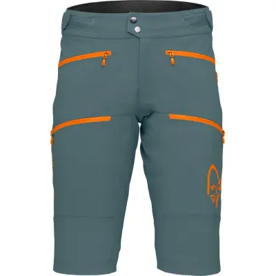 Norrøna Men's Fjørå Flex1 Heavy Duty Shorts North Atlantic/Orange Popsicle