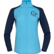 Norrøna Pureull Zip Neck W's Aquarius/Indigo Night