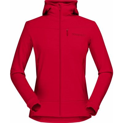 Norrøna Women's Falketind Warmwool2 Stretch Zip Hood Jester Red