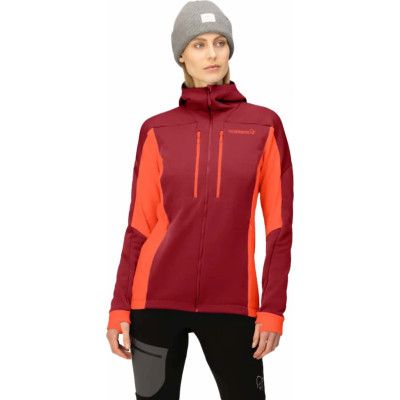 Norrøna Women's Trollveggen Powerstretch Pro Zip Hood Rhubarb