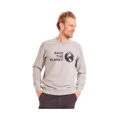 KnowledgeCotton Apparel Elm Save The Planet Sweater Men Gray S